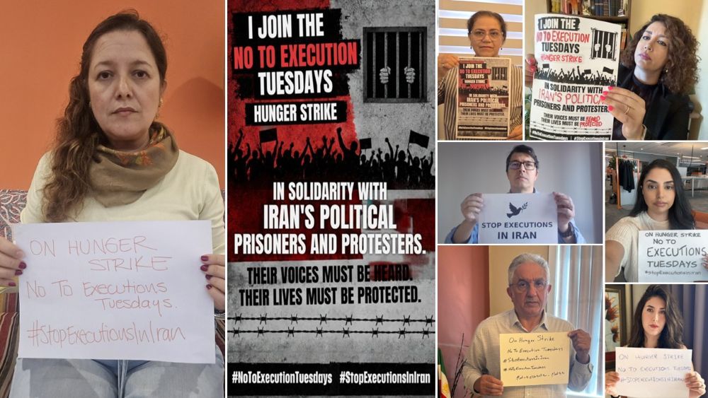 Gina Romero joins No to Execution Tuesdays hunger strike; freedom-loving Iranians and global supporters stand with political prisoners.